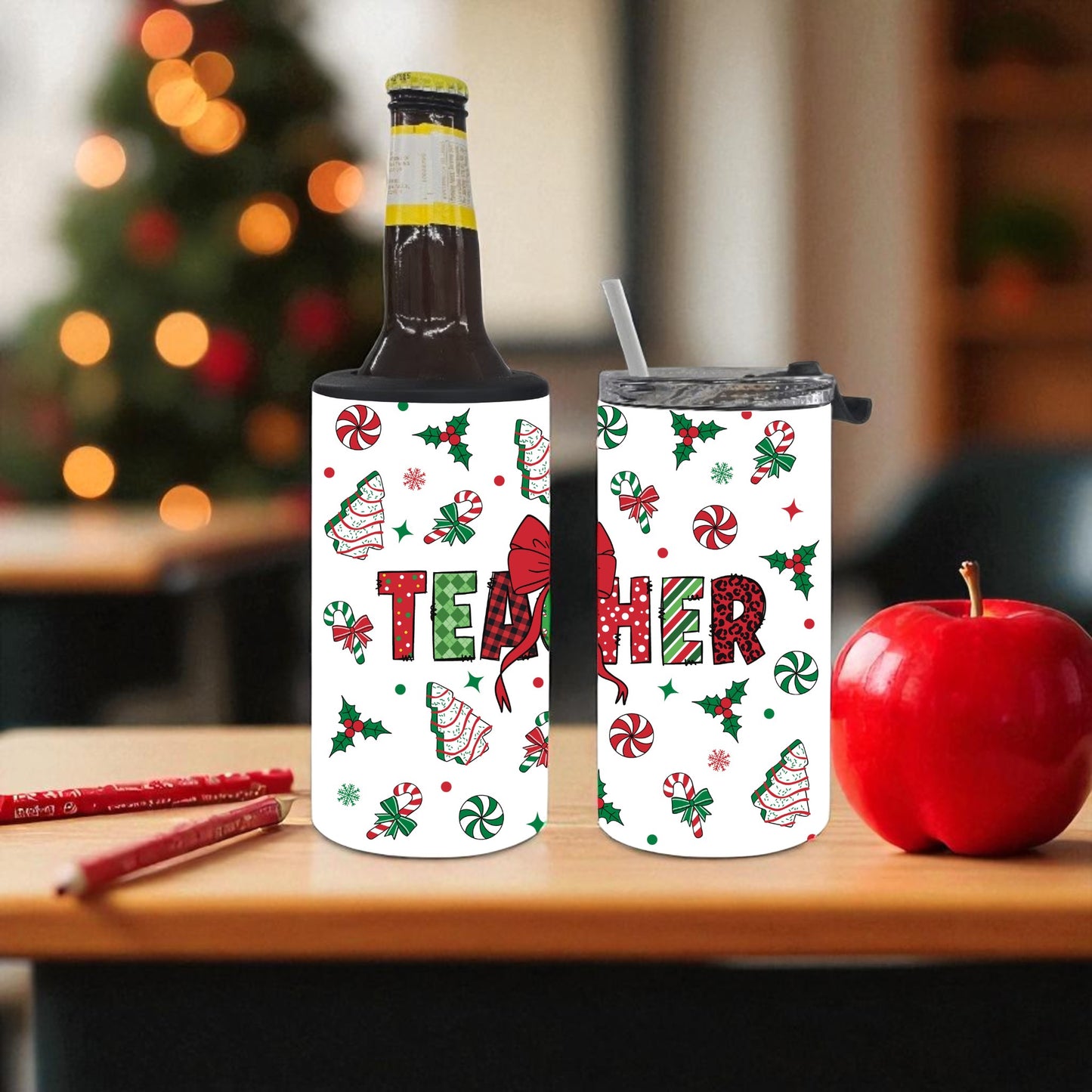 Teacher's Holiday 4-in-1 Can Cooler Tumbler