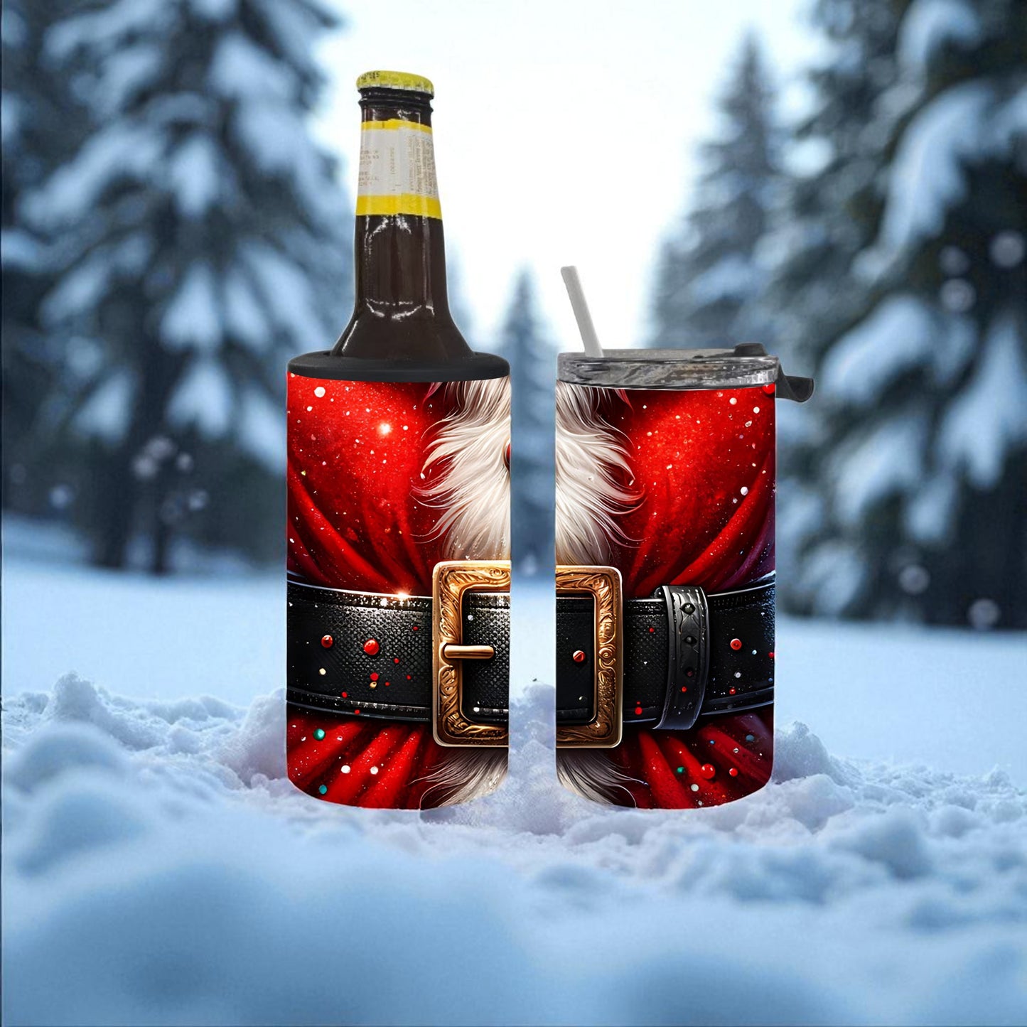Santa's Belt 4-in-1 Can Cooler Tumbler