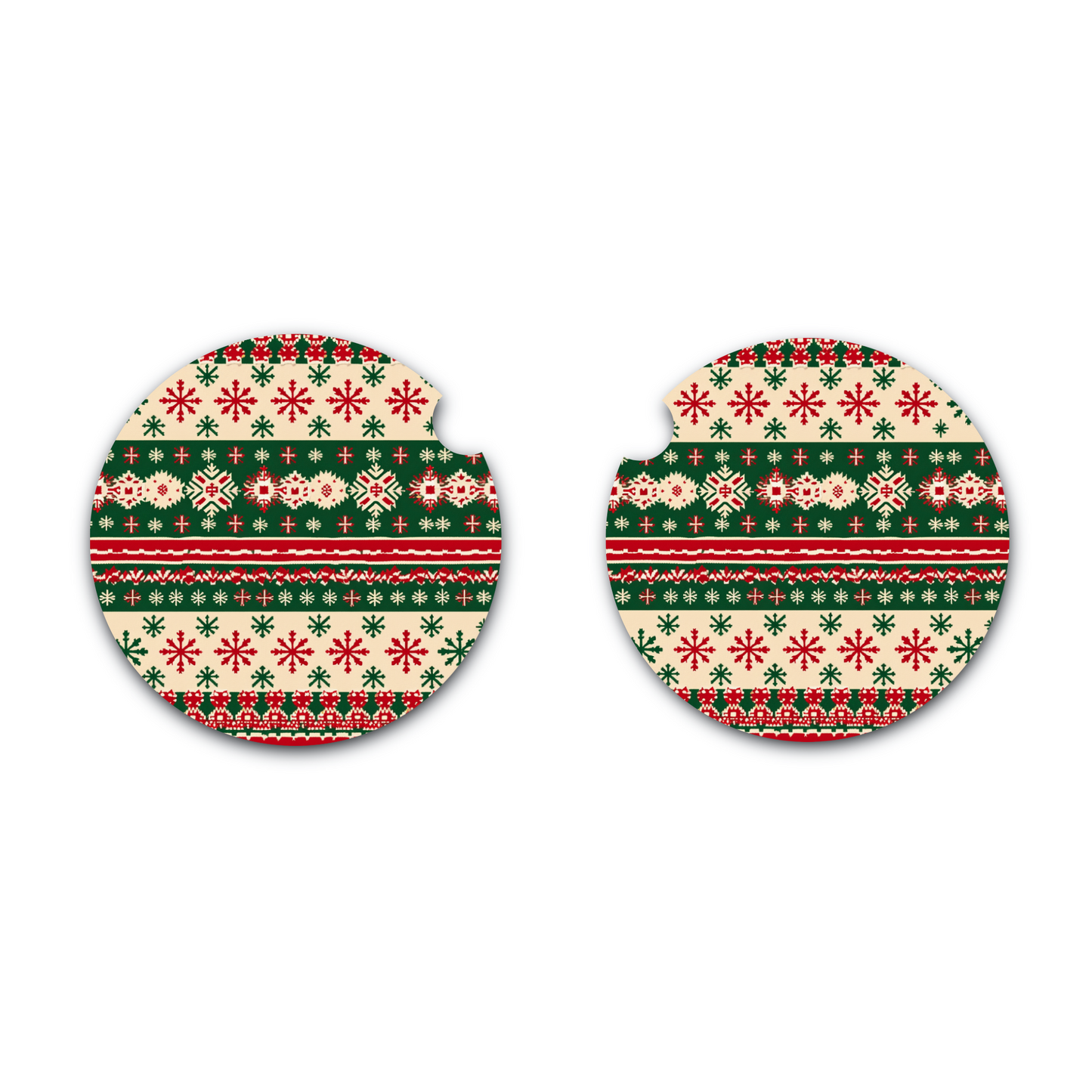 Nordic Snowflake Knit Car Coaster