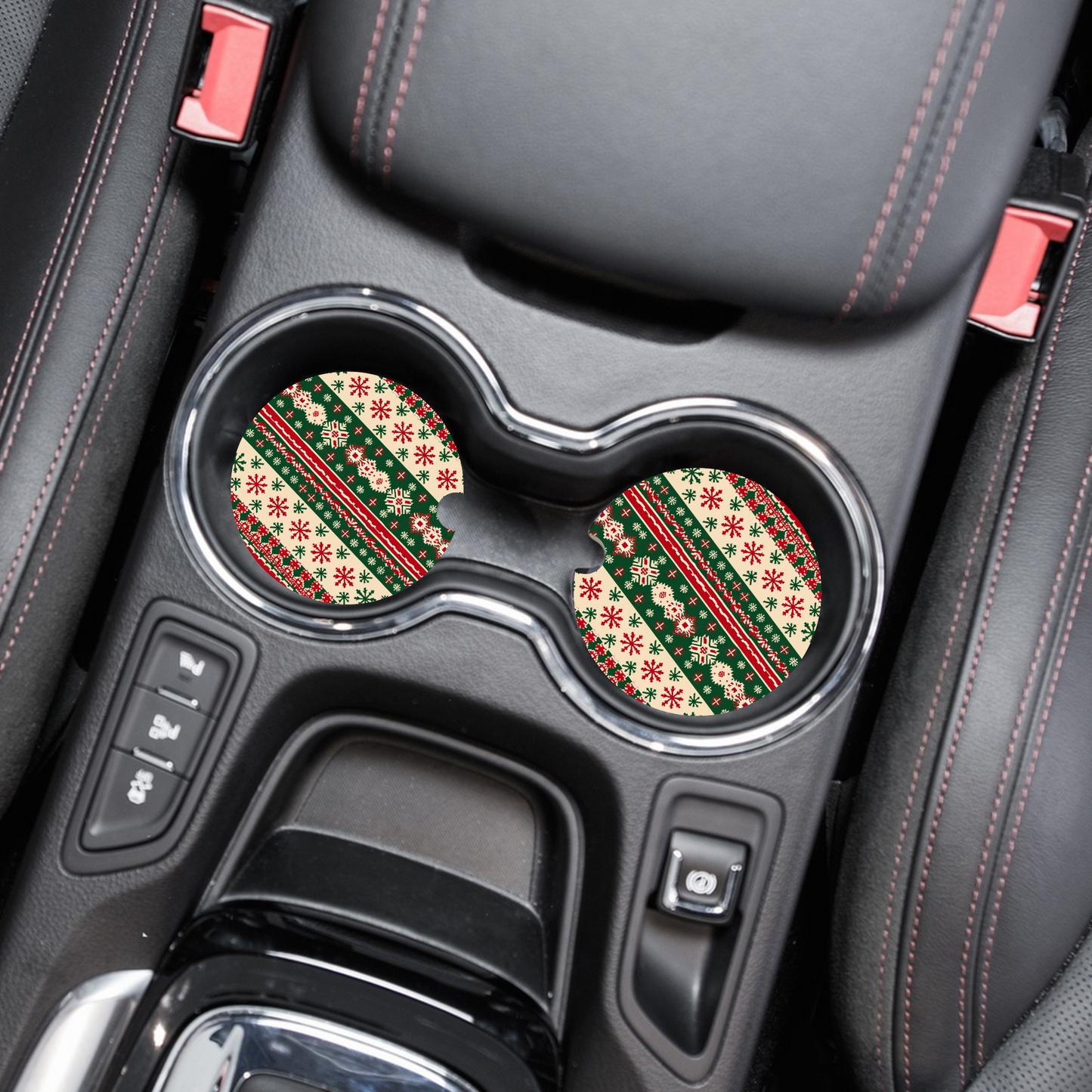 Nordic Snowflake Knit Car Coaster