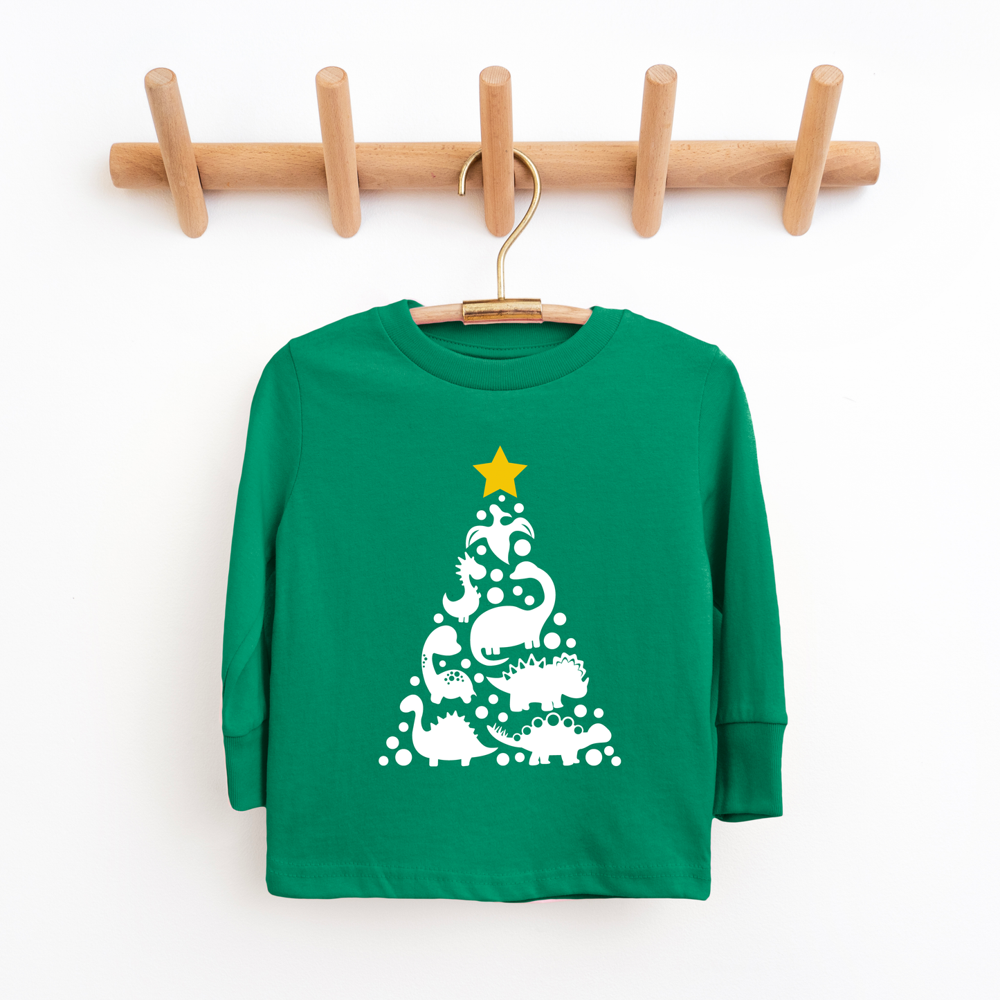 Dinosaur Christmas Youth & Toddler Long Sleeve Graphic Tee