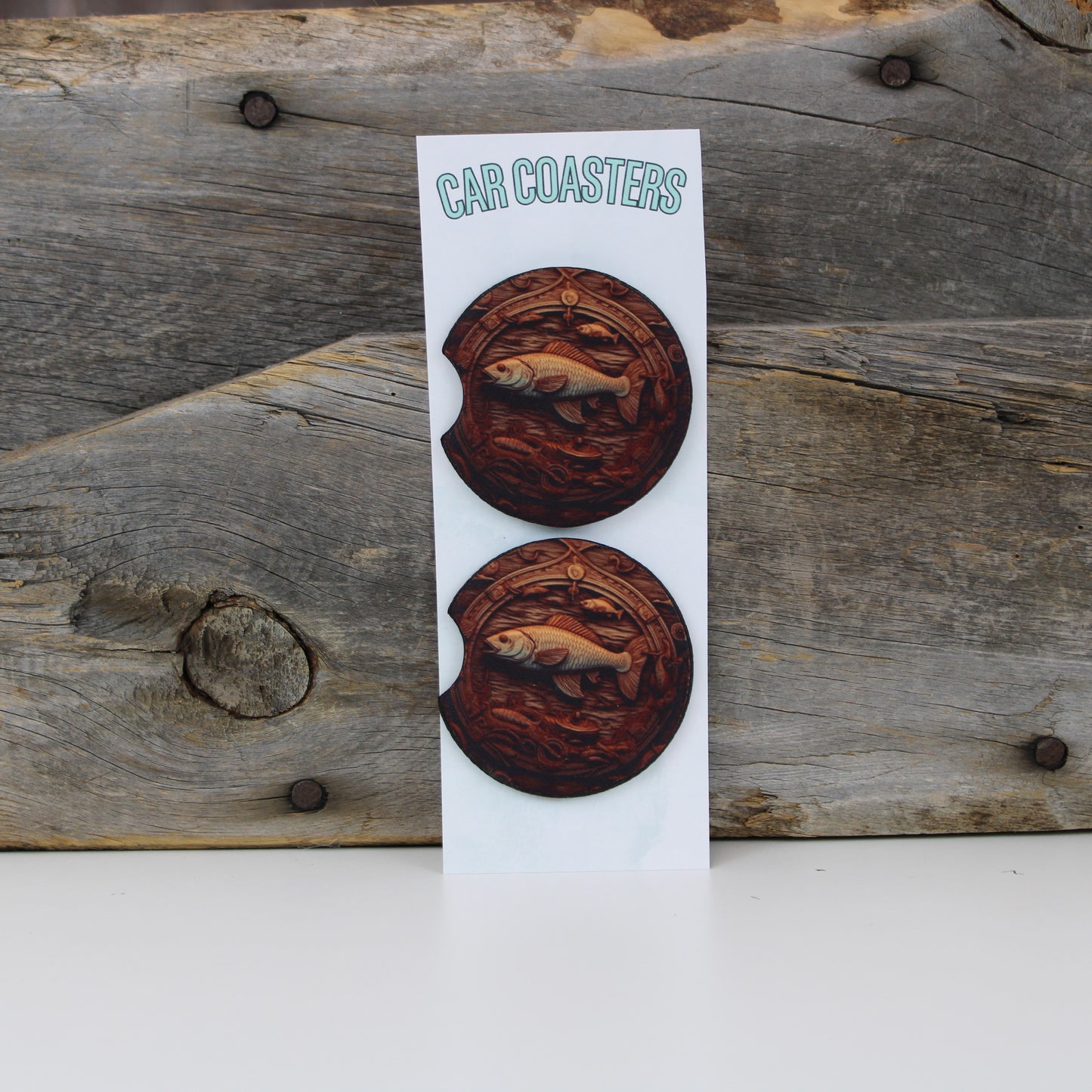 Wooden Fishing Car Coasters –
