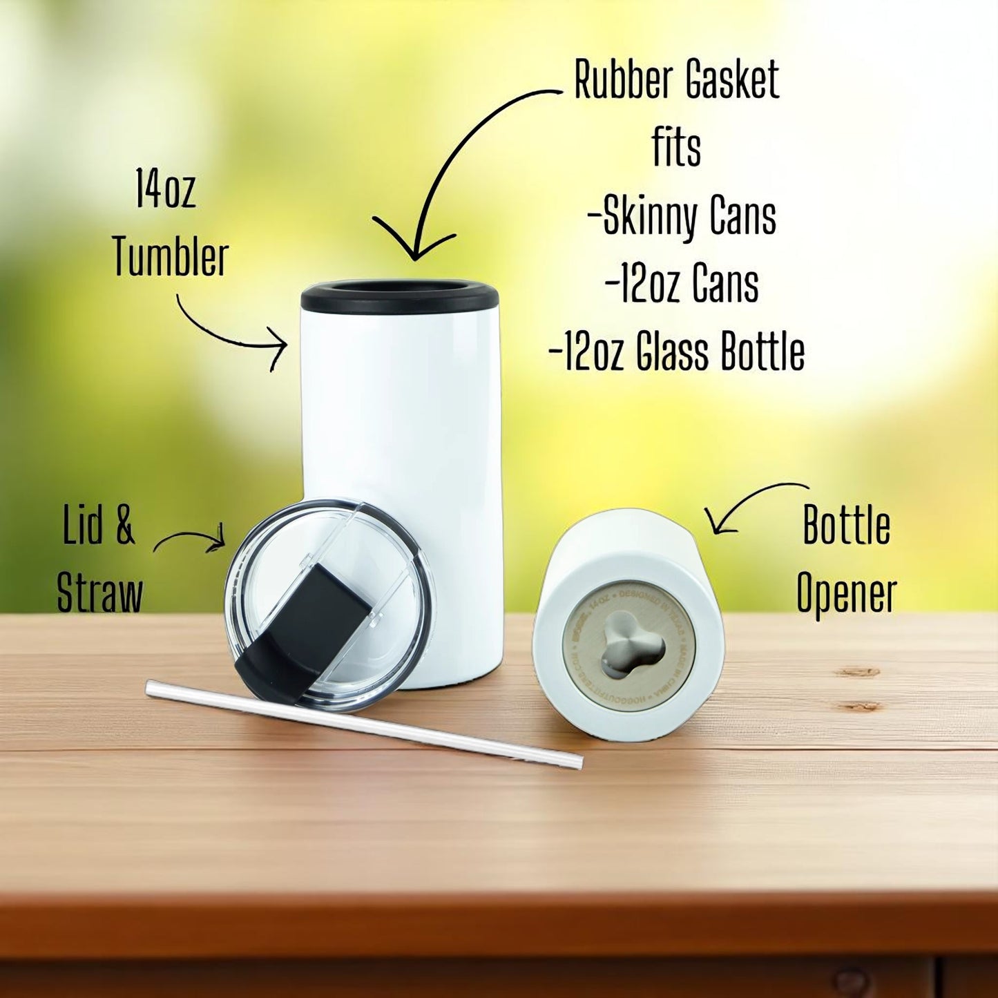 Neon Noel Forest 4-in-1 Can Cooler Tumbler