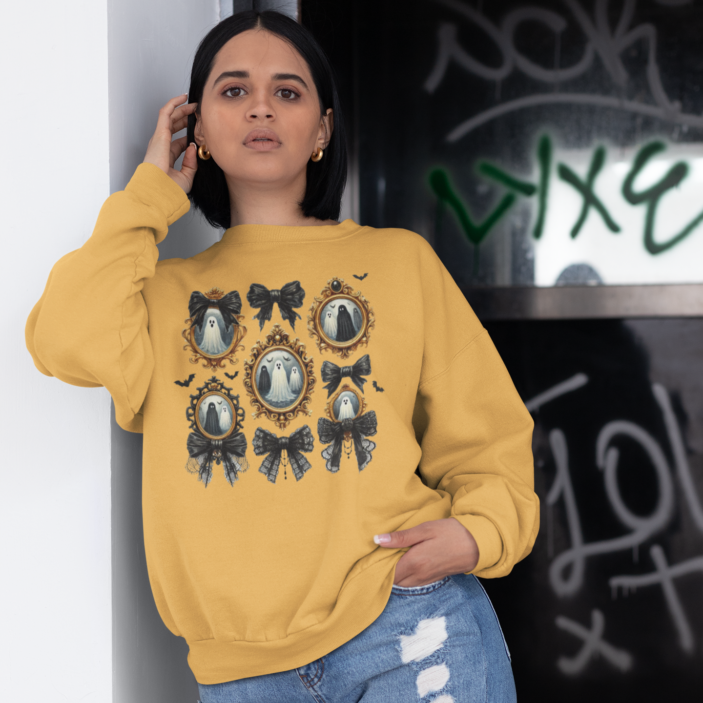Haunted Portraits Graphic Sweatshirt