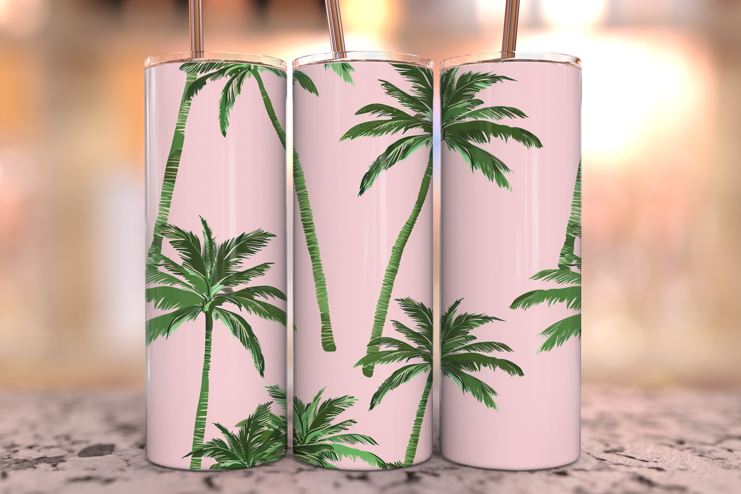 Pink Paradise Tumblers -40, 20, and 15 oz.