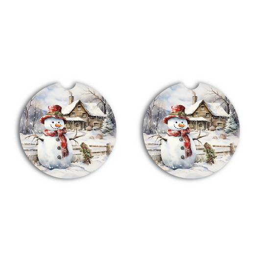 Farmhouse Frosty Car Coaster