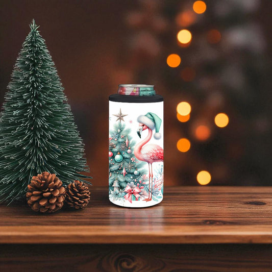 Festive Flamingo 4-in-1 Can Cooler Tumbler
