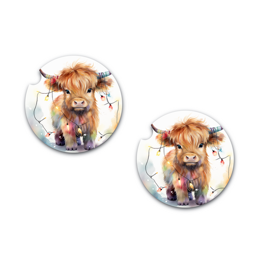 Twinkle Lights Cow Car Coaster