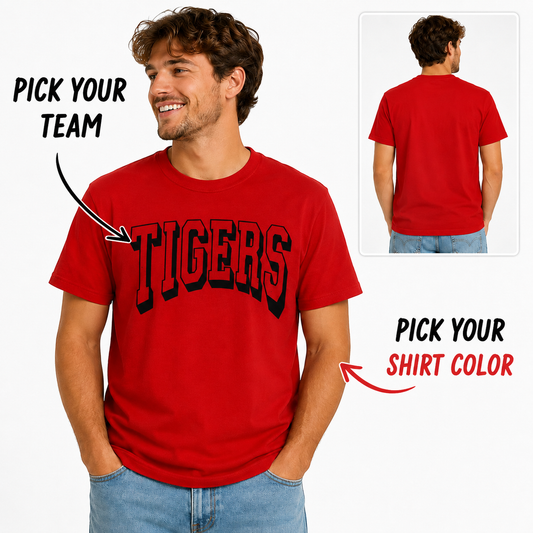 Customizeable Team Spirit Adult Graphic Tee