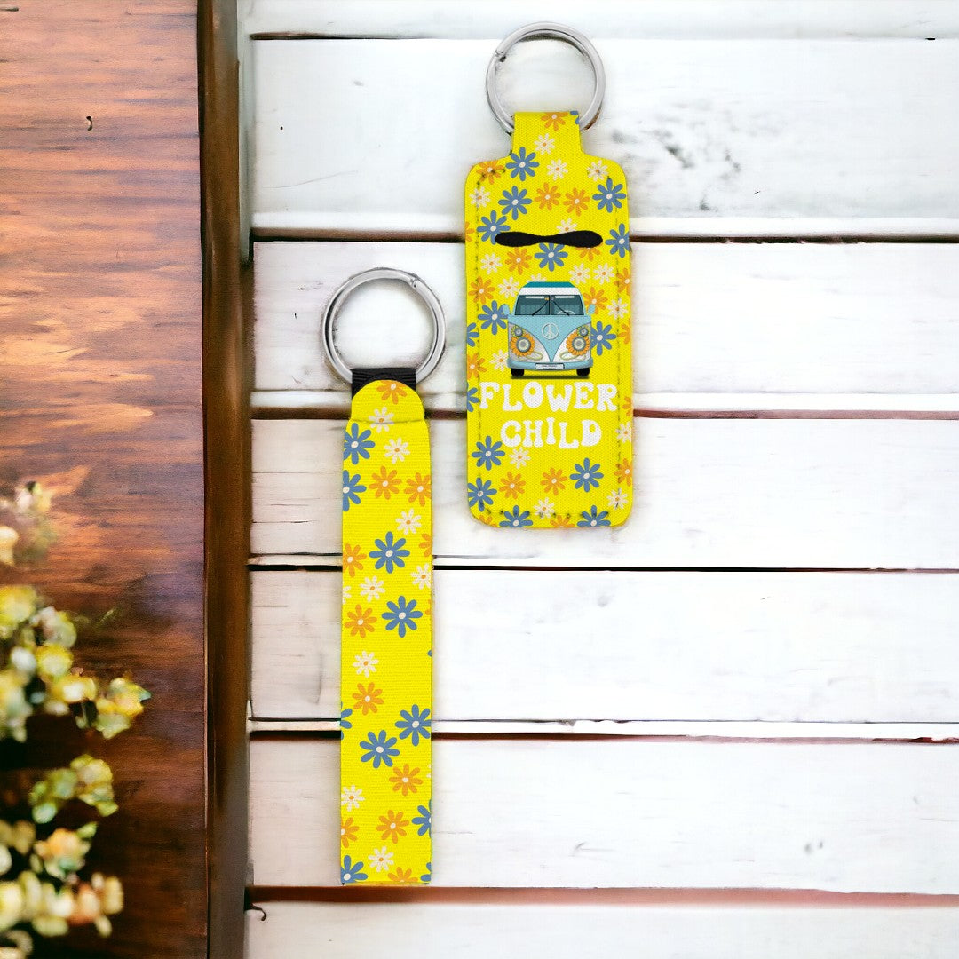 Flower Child Chapstick Keychain Holder