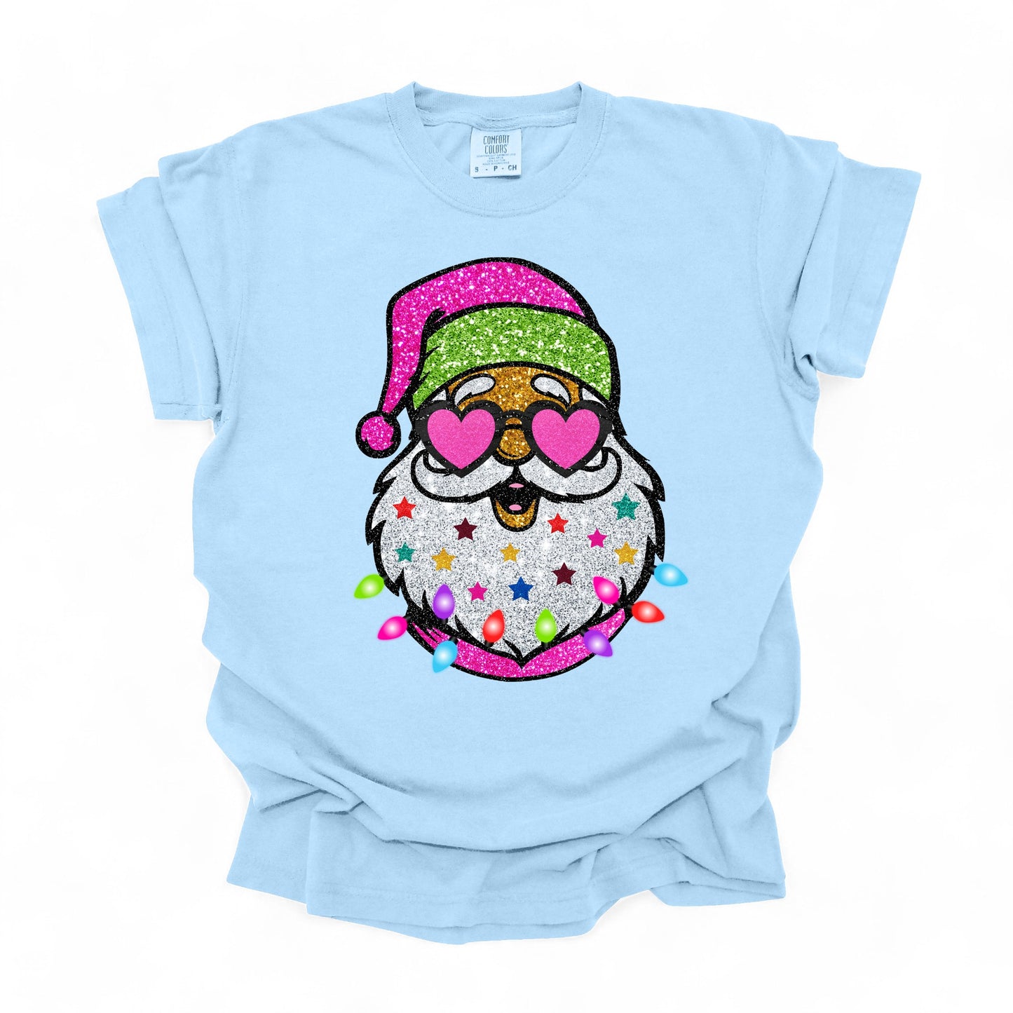 Glitter Santa Graphic Tee