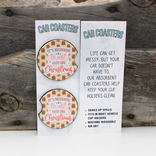 Cost A Lot Like Christmas Car Coasters