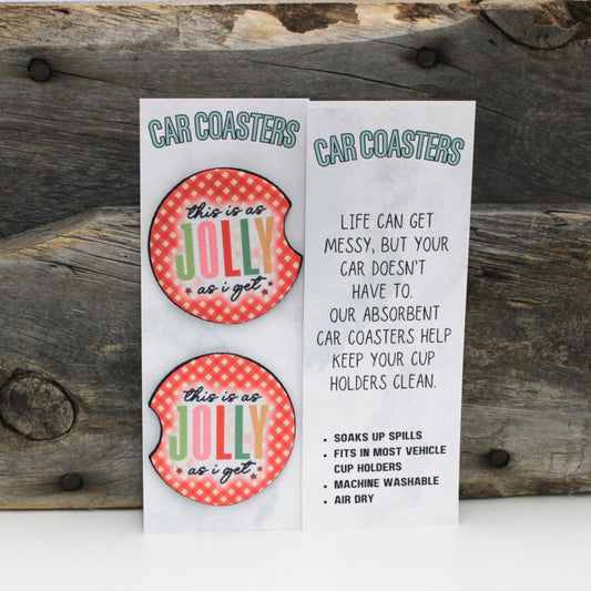This Is As Jolly As I Get Holiday Car Coasters