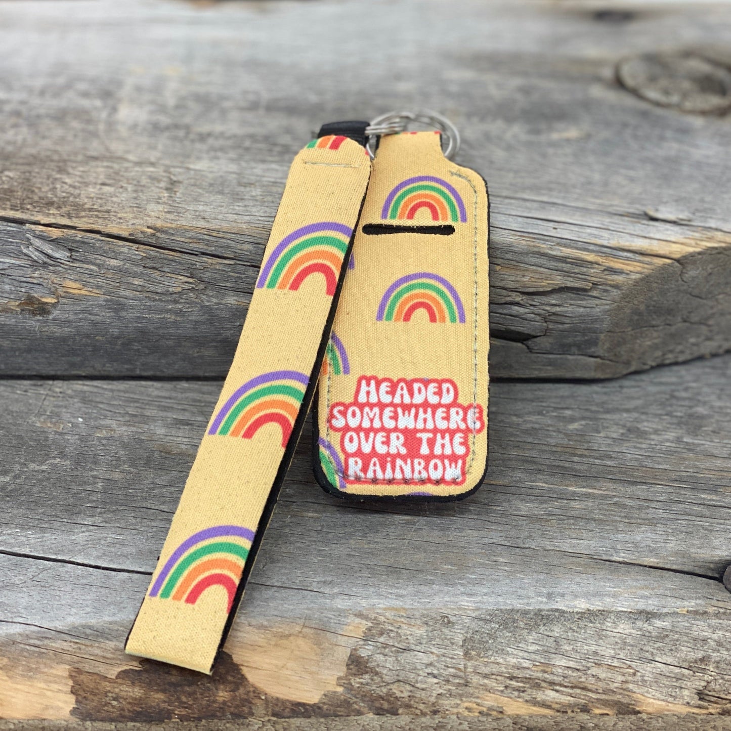 Over The Rainbow Chapstick Keychain Holder