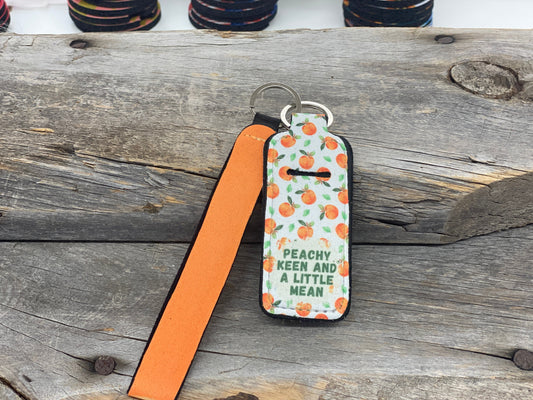 Peachy Keen Chapstick Keychain Holder