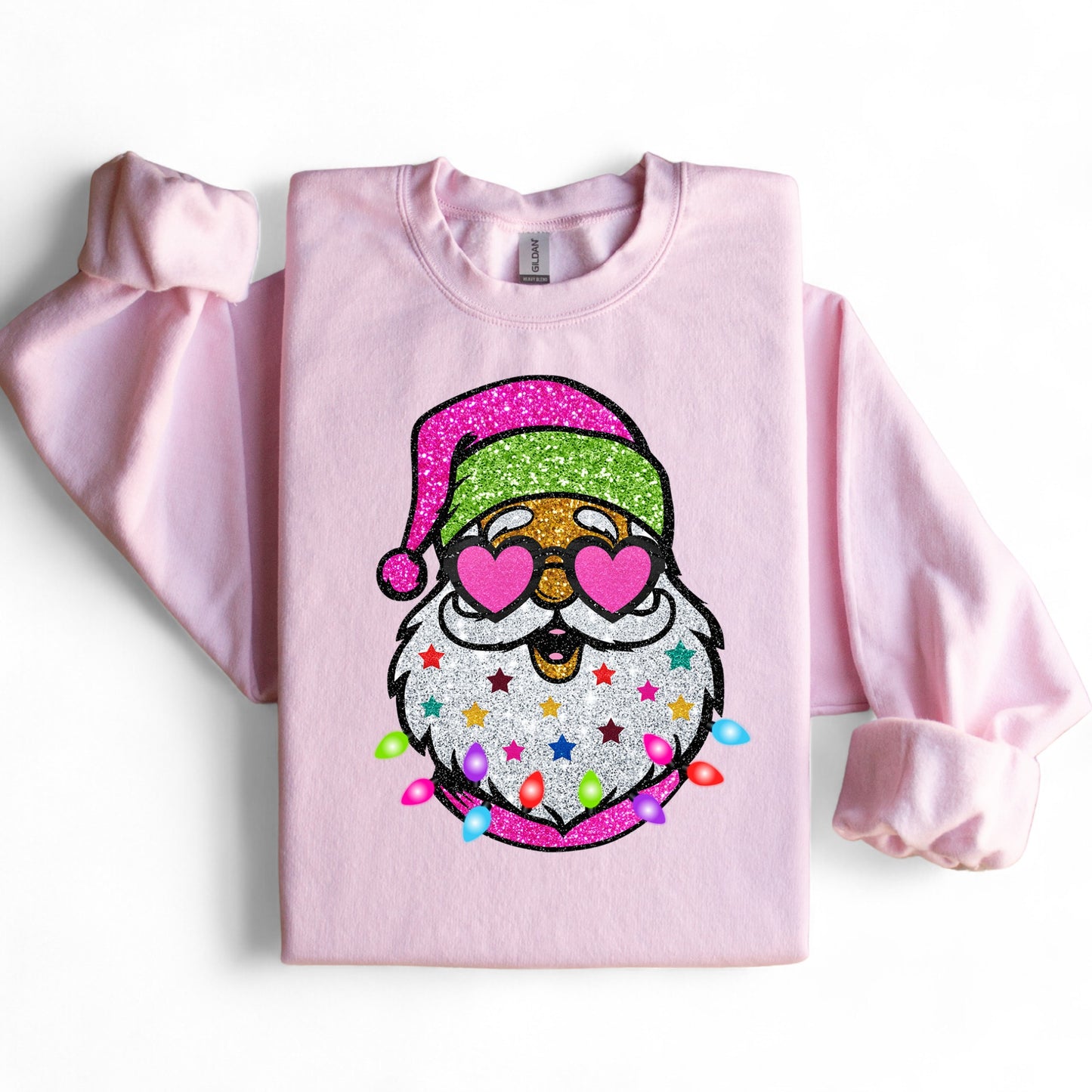 Glitter Santa Graphic Sweatshirt