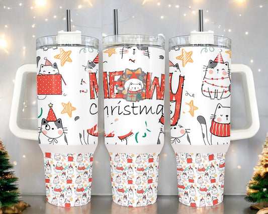 Meowy Christmas 40oz Tumbler