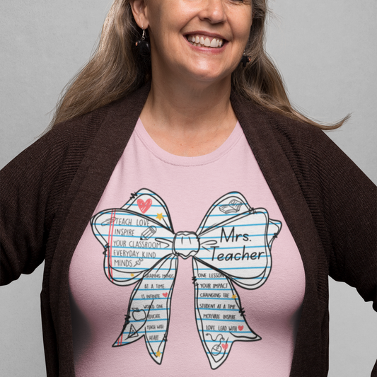 Mrs. Teacher Bow Graphic Tee