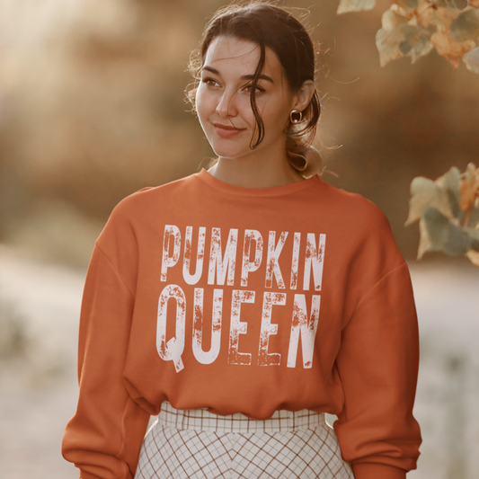 Pumpkin Queen Graphic Sweatshirt | Fall Cozy Pullover | Autumn Pumpkin Patch Outfit