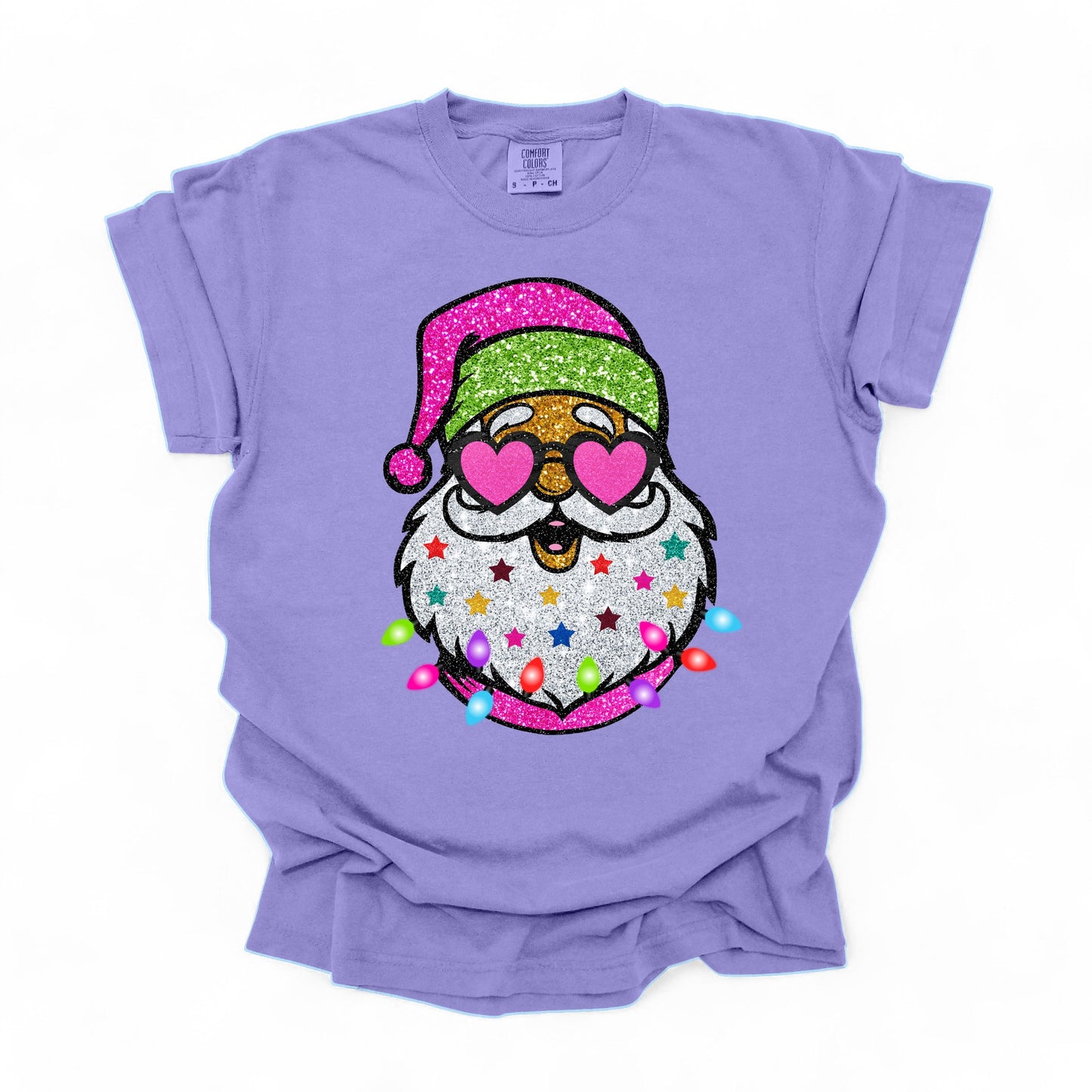 Glitter Santa Graphic Tee