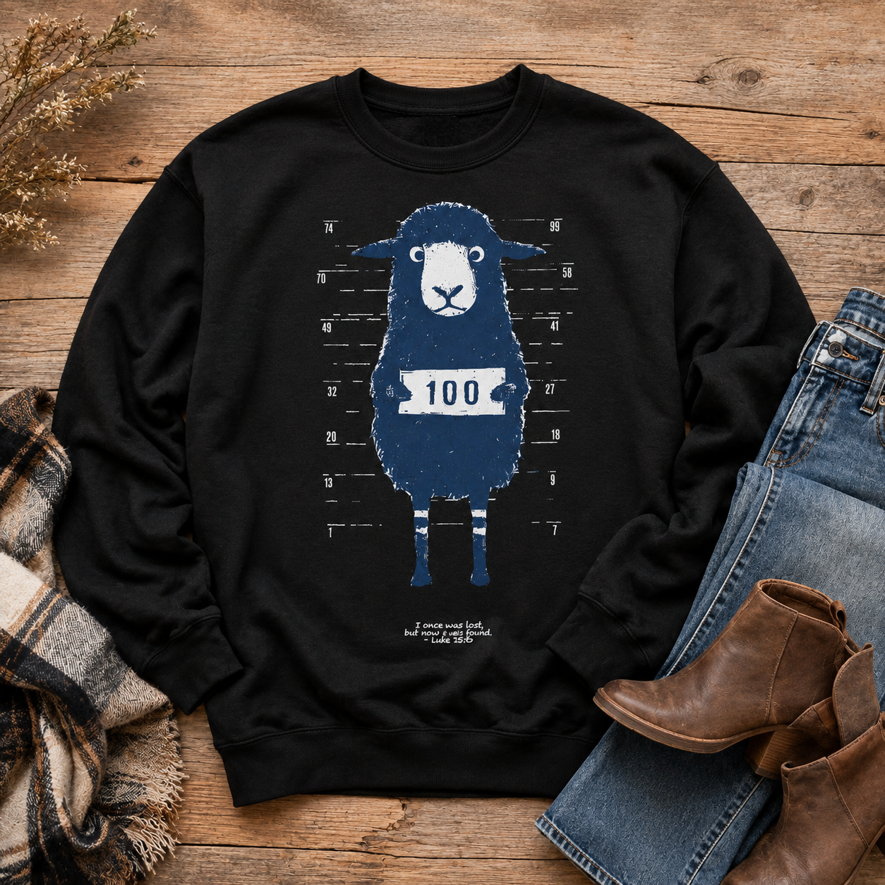 The 99 Graphic Sweatshirt – classic black crewneck – alternate view 2
