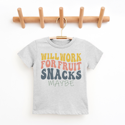 Will Work For Fruit Snacks Toddler Graphic Tee