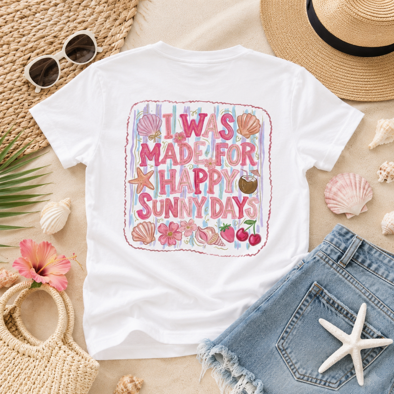 I Was Made For Happy Sunny Days Adult Graphic Tee