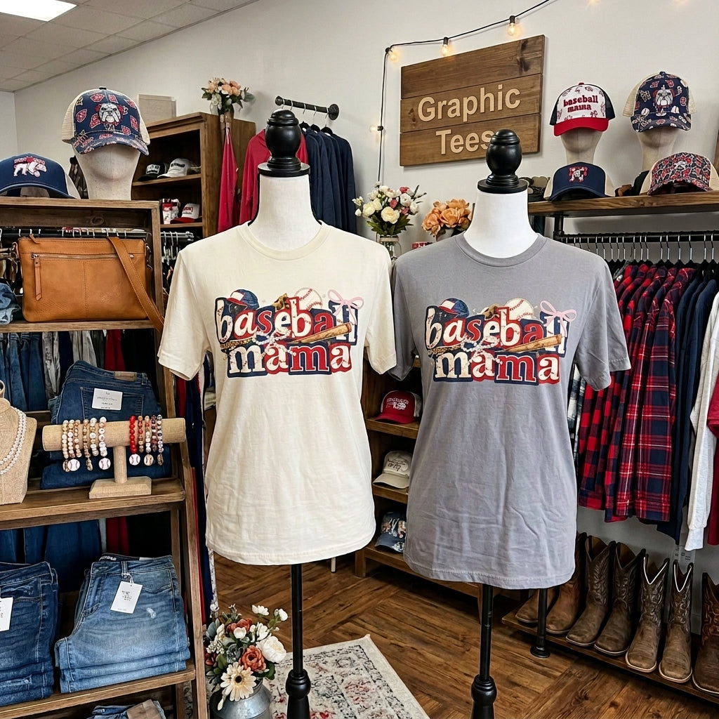 Baseball Mama Adult Graphic Tee