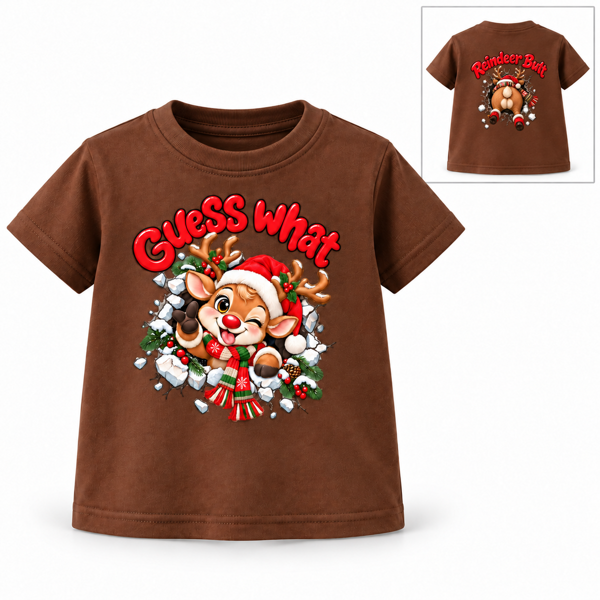 Guess What Reindeer Butt Youth and Toddler Graphic Tee