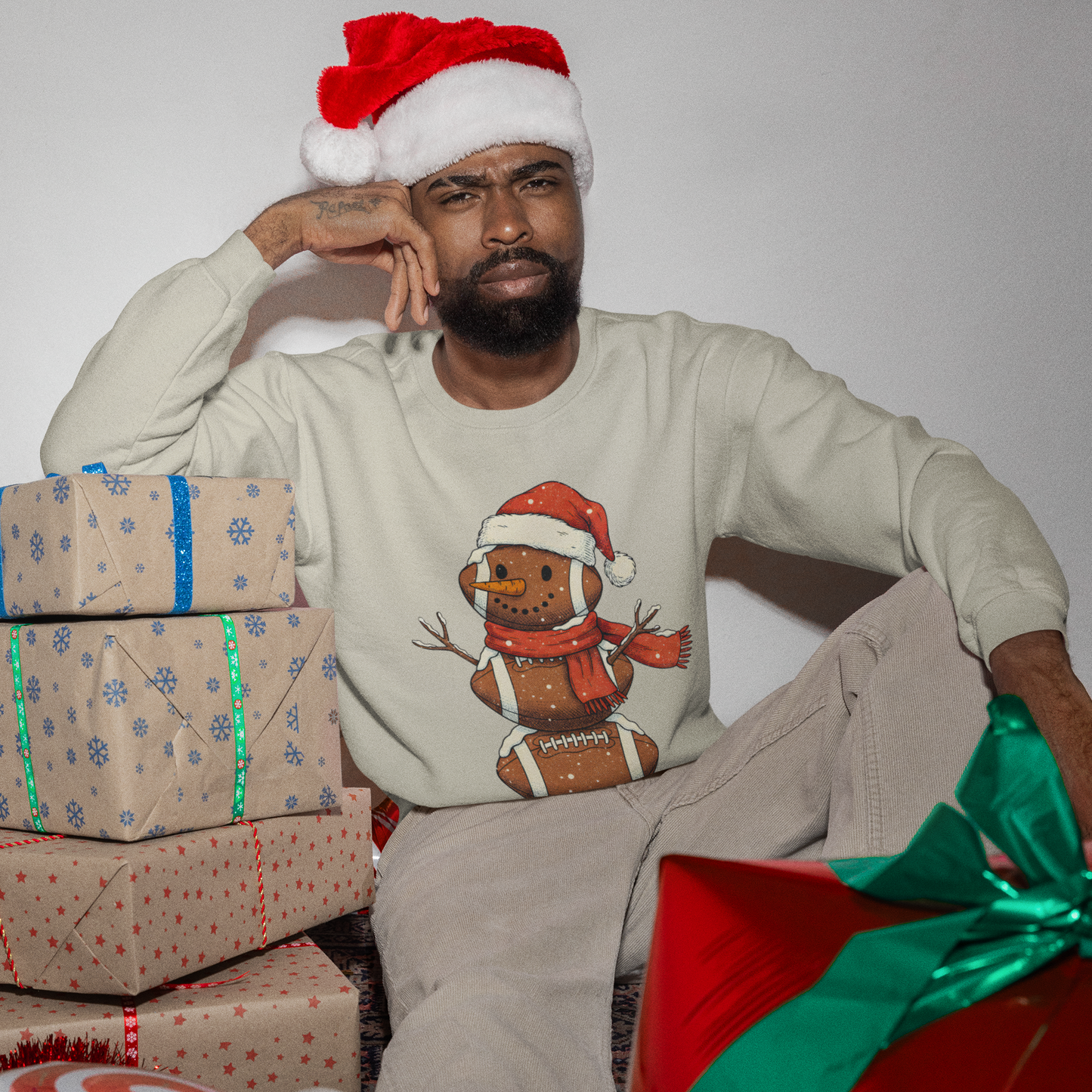 Touchdown Frosty  Graphic Crewneck Sweatshirt