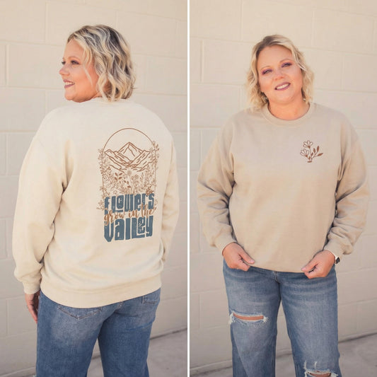 Flowers Grow in the Valley Adult Graphic Sweatshirt