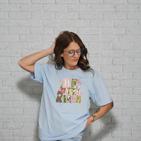 He Is Risen – Spring Patchwork Graphic Tee