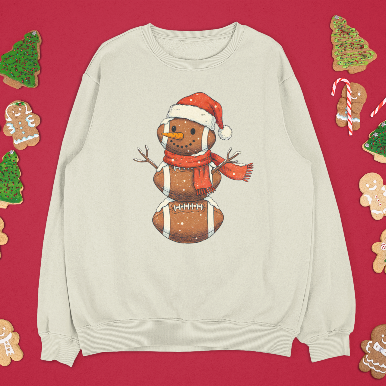 Touchdown Frosty  Graphic Crewneck Sweatshirt