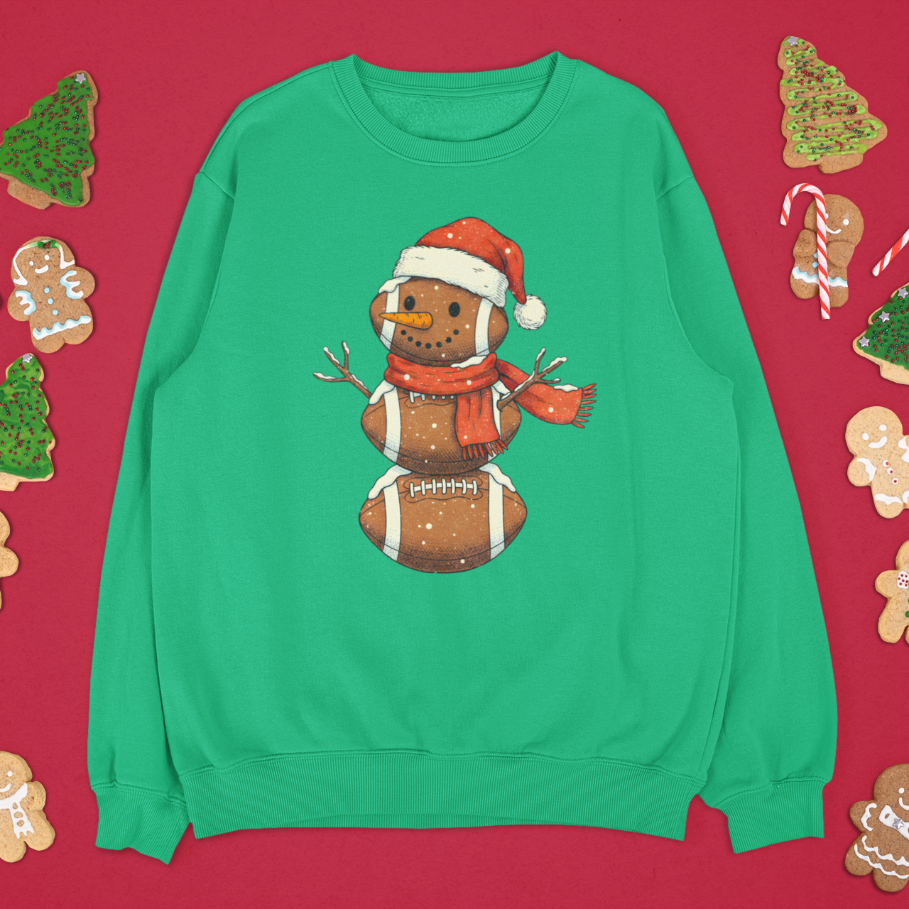 Touchdown Frosty  Graphic Crewneck Sweatshirt